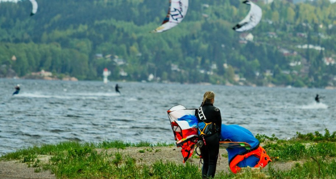 Kiting i Svelvik. Foto: Richard Halvorsen